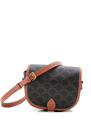 Celine Pre-Owned Folco Bag Triomphe Coated Canvas Medium crossbody bag - Brown