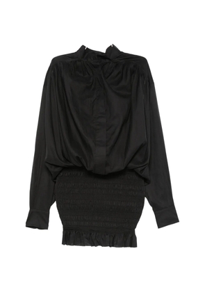 THE ANDAMANE Rania shirred mini dress - Black