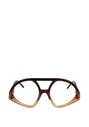Kuboraum P31 Truman Capote pilot-frame glasses - Brown