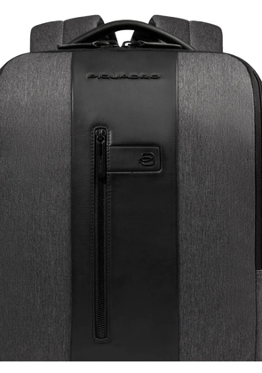 PIQUADRO Computer 15,6' leather-panelled backpack - Grey