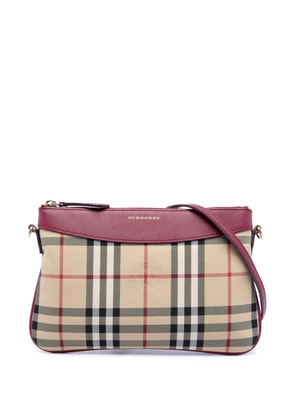 Burberry Pre-Owned 2000-2017 Haymarket Check Nylon Peyton crossbody bag - Red