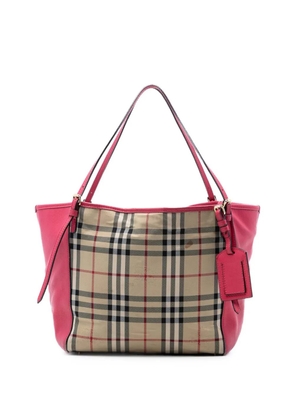 Burberry Pre-Owned 2000-2017 Small Haymarket Check Canvas and Leather Canterbury tote bag - Pink