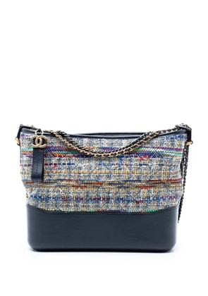 CHANEL Pre-Owned 2018 Medium Tweed and Lambskin Gabrielle crossbody bag - Blue