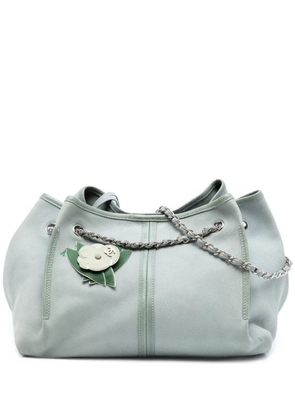 CHANEL Pre-Owned 2008-2009 Grained Nubuck Camellia Patch Shopping tote bag - Green