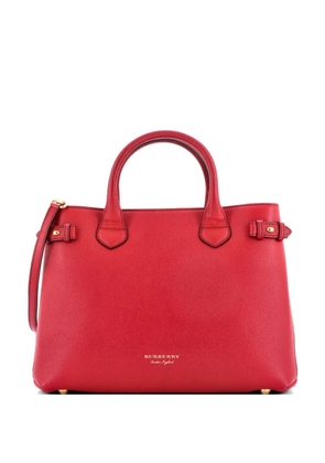 Burberry Pre-Owned Banner Tote Leather and House Check Canvas Medium satchel - Red