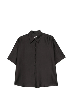 Cordera short-sleeve button-up top - Black