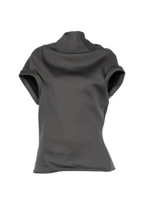 KHAITE draped high-neck blouse - Grey