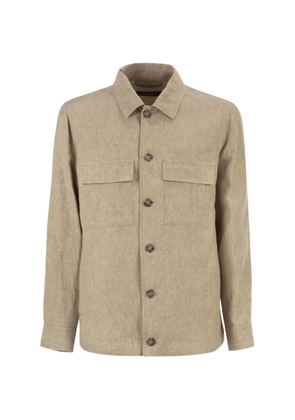 Peserico linen patch-pockets jacket - Neutrals