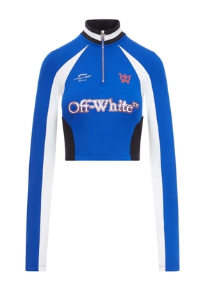 Off-White cropped zip-up sweatshirt - Blue