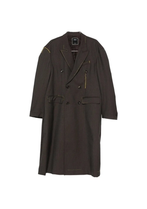 SEWMOD contrast-stitch double-breasted coat - Brown