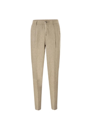Peserico drawstring-waist tapered trousers - Neutrals