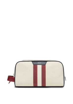 Bally Tennis Collection striped necessaire - Neutrals