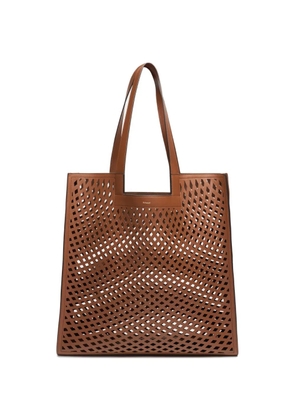 Bally Easy Bally laser-cut leather tote bag - Brown