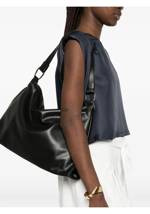 cromia Kai grained leather shoulder bag - Black
