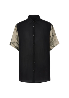 Maison Margiela floral-sleeves shirt - Black