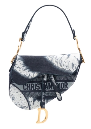 Christian Dior Pre-Owned 2020 Canvas Embroidered Tie Dye Saddle Bag shoulder bag - Blue