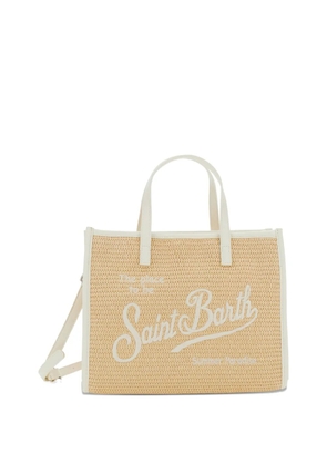 MC2 Saint Barth Kids Vivian logo-embroidered woven tote bag - Neutrals