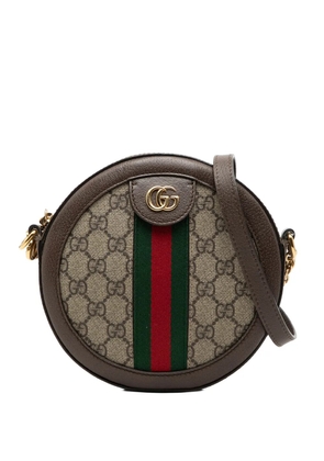 Gucci Pre-Owned 2016-2026 Mini GG Supreme Web Ophidia Round crossbody bag - Neutrals