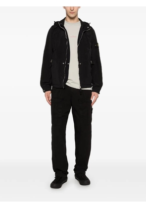 Stone Island Compass-patch hooded jacket - Black