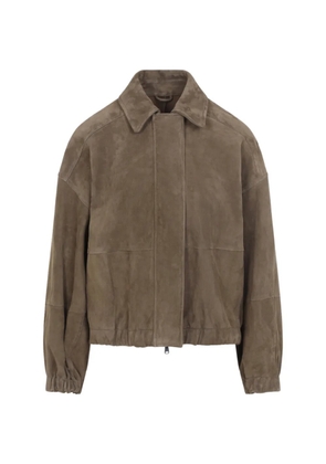 Brunello Cucinelli suede zip-up jacket - Brown