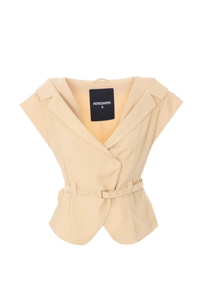 Patrizia Pepe belted sleeveless waistcoat - Neutrals