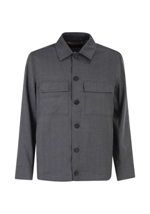 Peserico patch-pocket shirt jacket - Grey