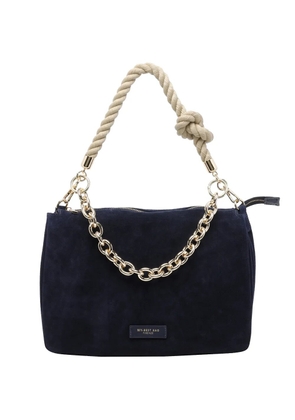 MY BEST BAG zip suede shoulder bag - Blue