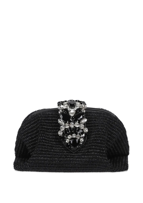 Gedebe crystal-embellished woven clutch bag - Black