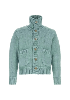 Junya Watanabe MAN intarsia-knit chunky-knit cardigan - Blue