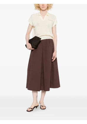 Antonelli elasticated-waistband midi skirt - Brown
