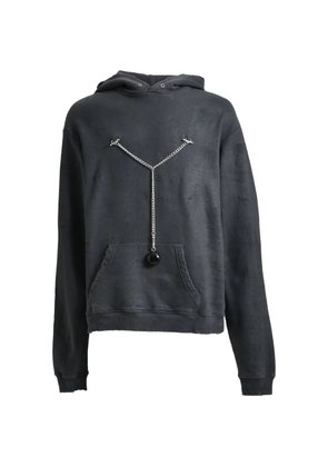 MARKING DISTANCE chain-detail hoodie - Grey