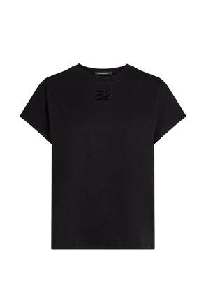 Karl Lagerfeld logo-embroidered T-shirt - Black