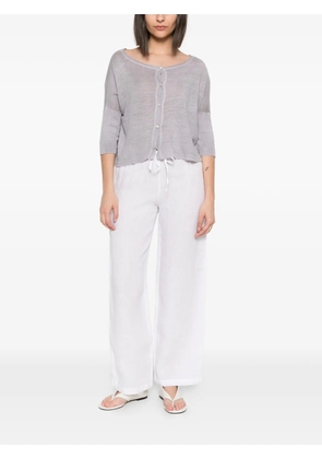 120% Lino drawstring wide-leg trousers - White