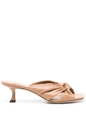 Jimmy Choo Avenue 50mm leather mules - Neutrals