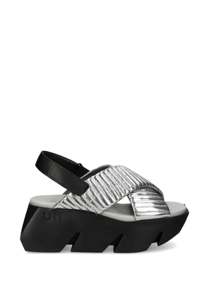 United Nude Bull Puffier quilted crossover-strap sandals - Silver