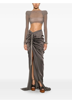 Rick Owens Helm structured-shoulder crop top - Grey