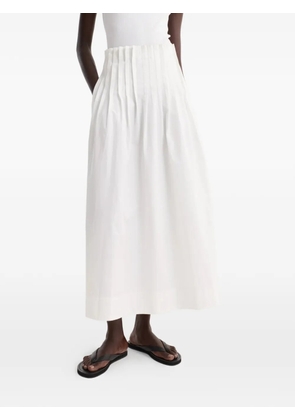 Róhe pleated poplin midi skirt - White