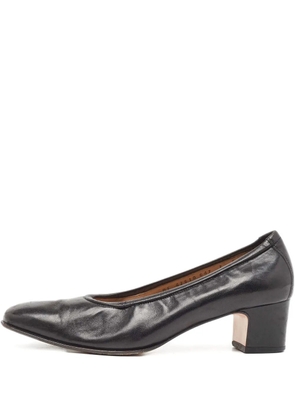 Ferragamo Pre-Owned 1990s 45mm leather block-heeled pumps - Black