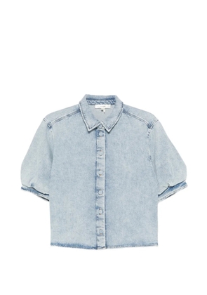 FRAME puff-sleeve acid-wash shirt - Blue