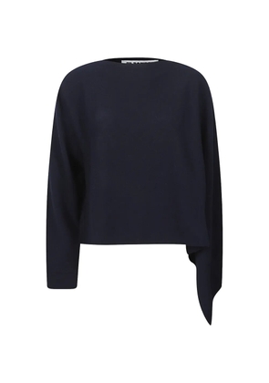 Jil Sander draped-detail sweater - Blue