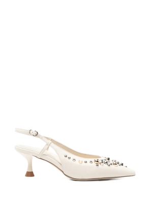 APEPAZZA Glow 01 stud-embellished slingback pumps - Neutrals