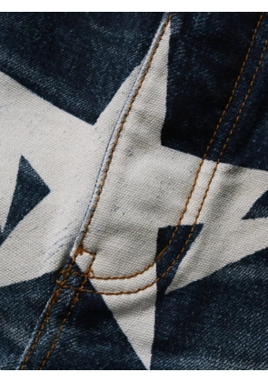 A BATHING APE® star-print distressed jeans - Blue
