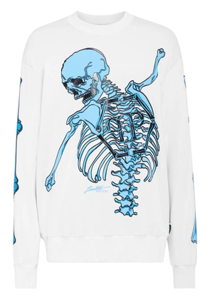 Philipp Plein skull-print cotton sweatshirt - White