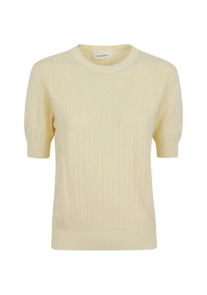 Lisa Yang pointelle-knit short-sleeve sweater - Yellow