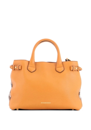 Burberry Pre-Owned Banner Tote Leather and House Check Canvas Medium satchel - Orange