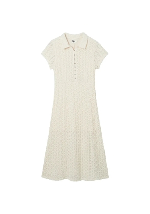 b+ab textured button-front midi dress - Neutrals