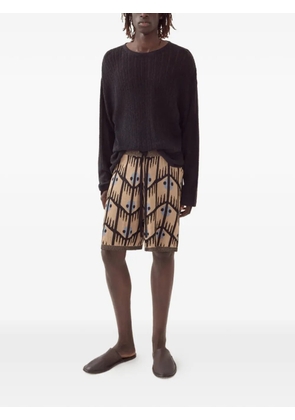 COMMAS geometric jacquard knitted shorts - Neutrals