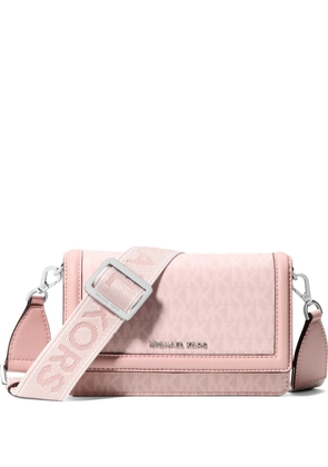 Michael Kors monogram-pattern logo-strap crossbody bag - Pink