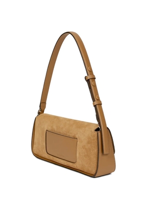 Karl Lagerfeld Signature suede shoulder bag - Neutrals
