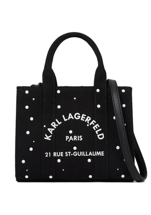 Karl Lagerfeld mini Rue St-Guillaume pearl-embellished tote bag - Black